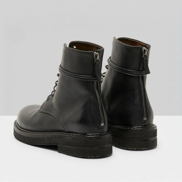 MARSELL PARRUCCA NABUCK LEATHER ZIPPED COMBAT BOOTS BOOTIES BLACK SIZE 6 NEW - Picture 12 of 16